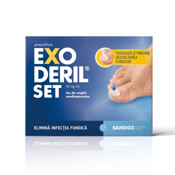 Exoderil Set lac de unghii medicamentos, 50 mg/ml, 2.5 ml (Sandoz)