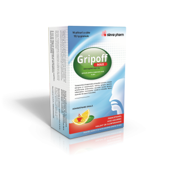 Gripoff Max 1000 mg/200mg/4mg, 10 plicuri (Slavia Pharm)